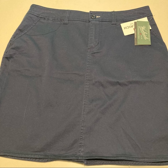 Woolrich Dresses & Skirts - Woolrich Skirt Navy Blue Cotton Blend Slits NEW 10